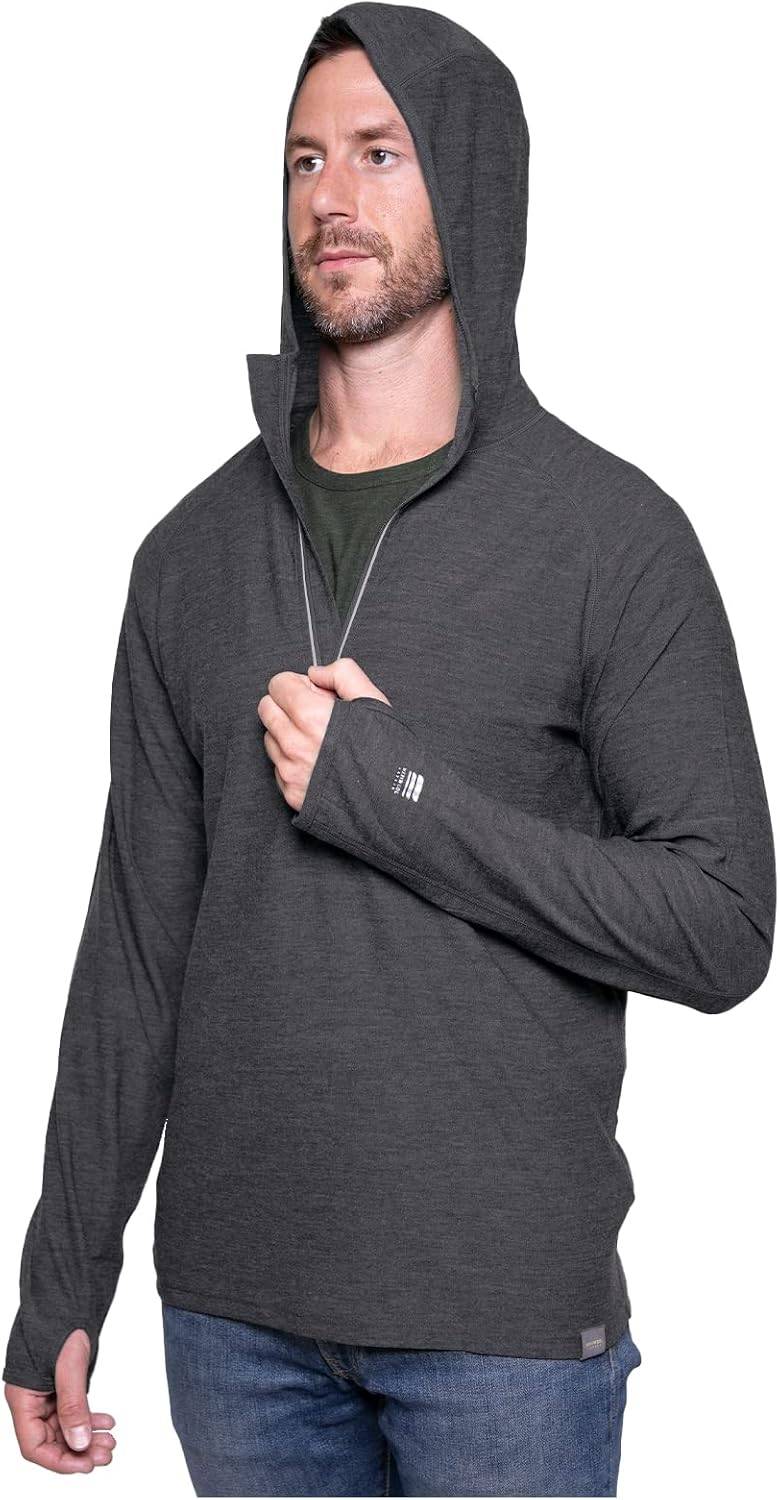 MERIWOOL Men’s Base Layer Hoodie Lightweight Merino Wool Long Sleeve